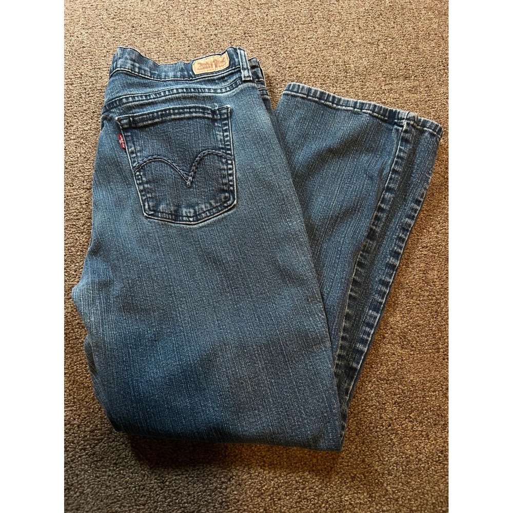 Levi's 505 Straight Leg Jeans Womens 12 Short Blue Denim 34x27 Classic Timeless